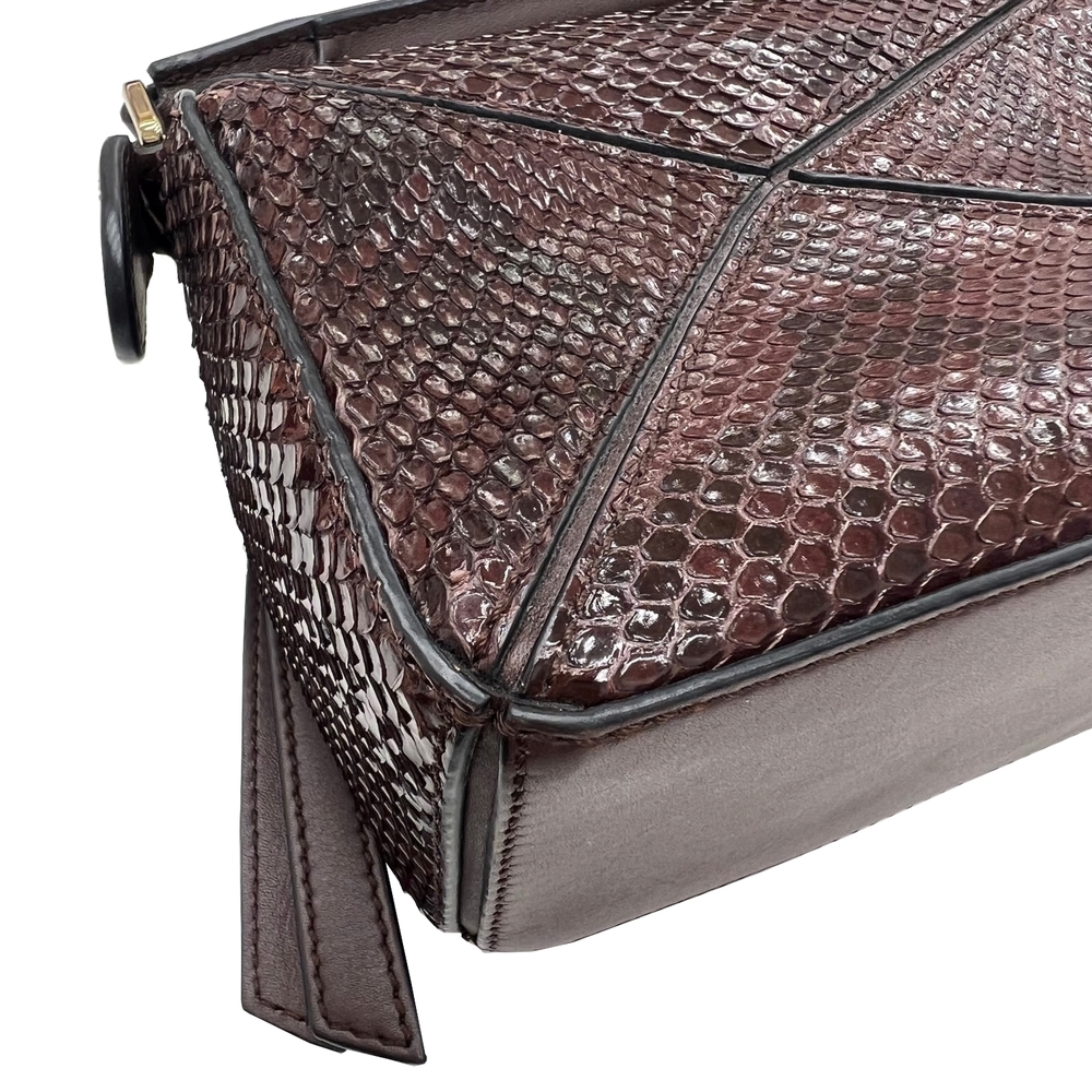 Loewe Puzzle Mini 2WAY Handbag Shoulder Bag Python Brown - Picture 8 of 12